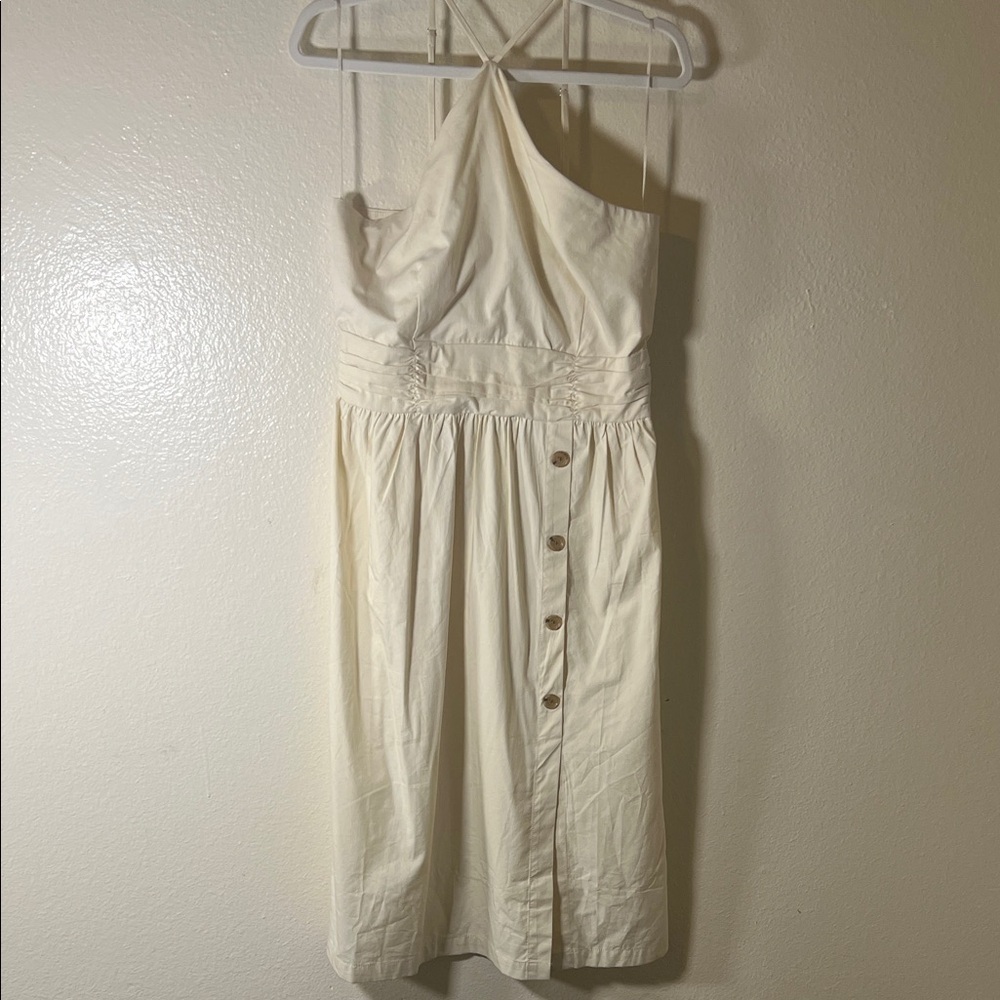 Banana Republic halter midi Cream Dress size 8 - Picture 2 of 8